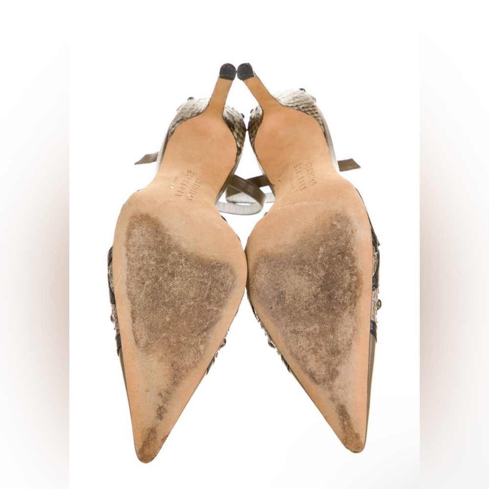 Christian Lacroix Snakeskin Studded Accents Pumps in good condition. - Picture 5 of 5